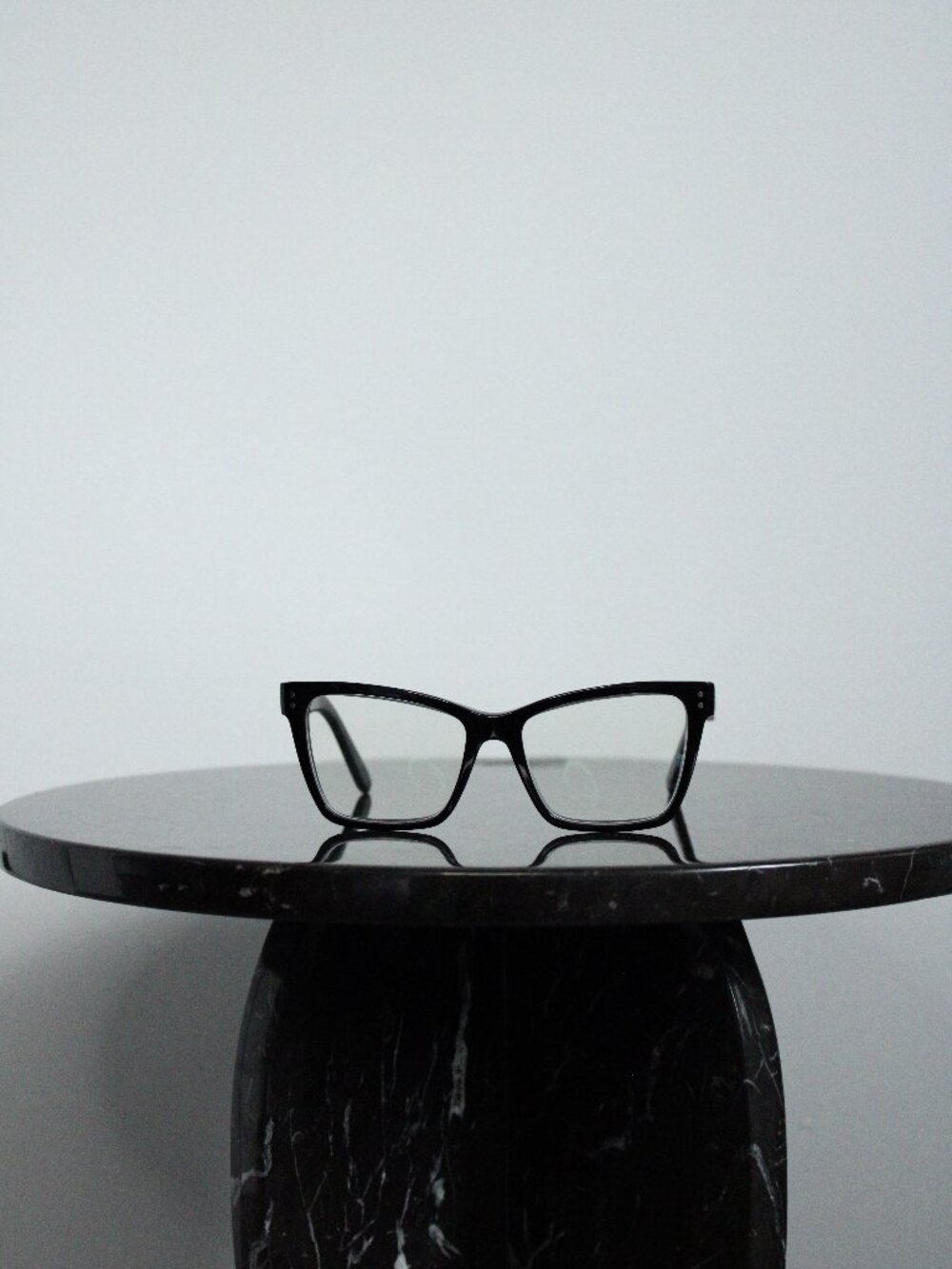 Celine Glasses Unisex Black Rectangular Thick Frame Logo Case Included
